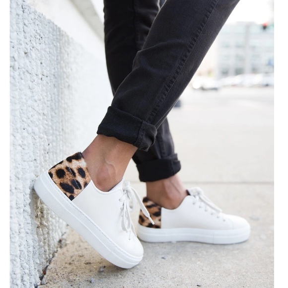 ABLE Emmy White and leopard calf hair sneaker - Picture 5 of 13